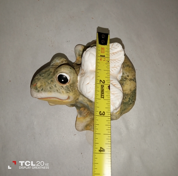 2 piece lot frog clock and frog figurine - Picture 2 of 7